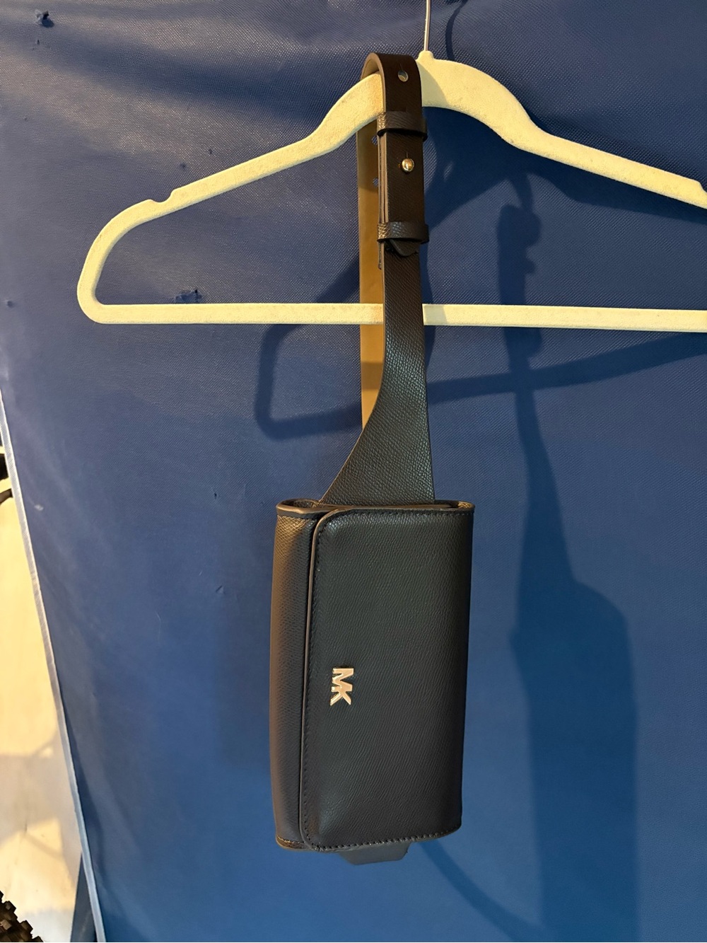 Michael Kors Black Men's Leather Belt Bag with MK Logo